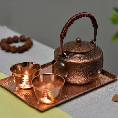 Traditional Hand-painted Chinese Teapot, Handmade Hot Water Kettle, Copper Burn Kettle, Kongfu Tea Set