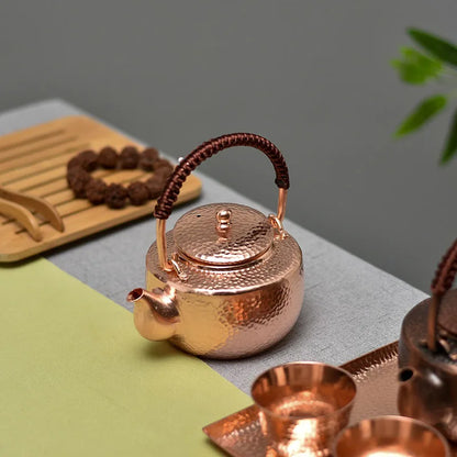 Traditional Hand-painted Chinese Teapot, Handmade Hot Water Kettle, Copper Burn Kettle, Kongfu Tea Set