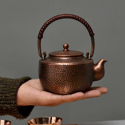 Traditional Hand-painted Chinese Teapot, Handmade Hot Water Kettle, Copper Burn Kettle, Kongfu Tea Set