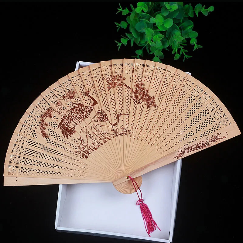 Traditional Sandalwood Fan for Women, Antique Folding Fan, Classic Chinese Cheongsam, Suzhou Women's