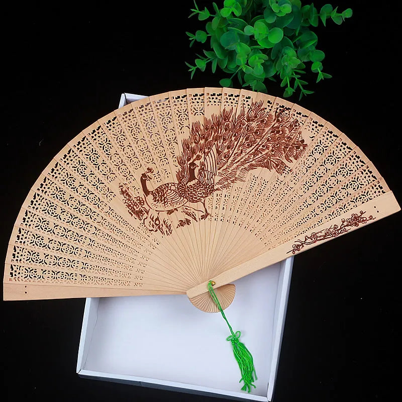 Traditional Sandalwood Fan for Women, Antique Folding Fan, Classic Chinese Cheongsam, Suzhou Women's