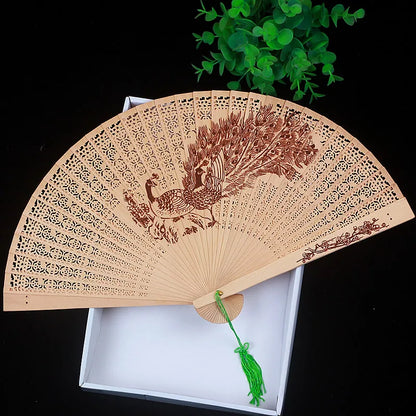 Traditional Sandalwood Fan for Women, Antique Folding Fan, Classic Chinese Cheongsam, Suzhou Women's