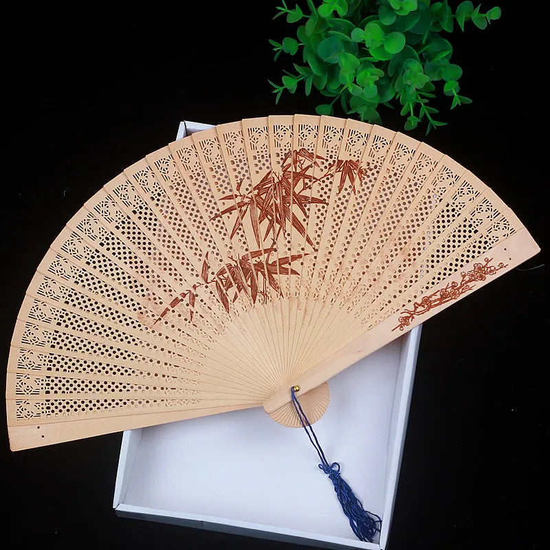 Traditional Sandalwood Fan for Women, Antique Folding Fan, Classic Chinese Cheongsam, Suzhou Women's