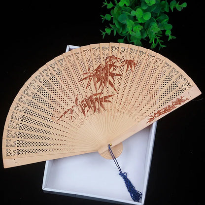 Traditional Sandalwood Fan for Women, Antique Folding Fan, Classic Chinese Cheongsam, Suzhou Women's