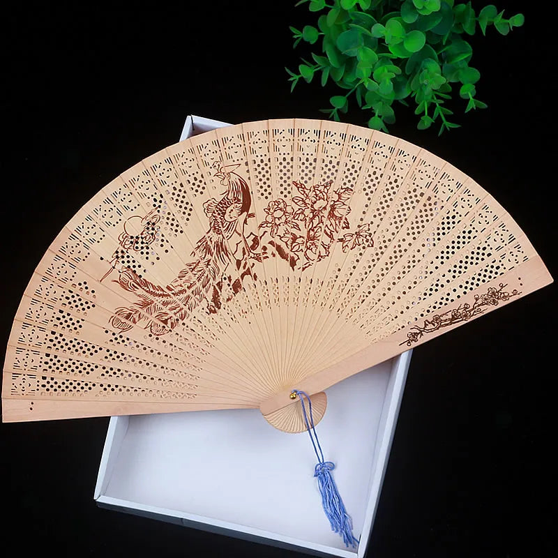 Traditional Sandalwood Fan for Women, Antique Folding Fan, Classic Chinese Cheongsam, Suzhou Women's