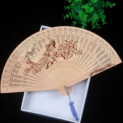 Traditional Sandalwood Fan for Women, Antique Folding Fan, Classic Chinese Cheongsam, Suzhou Women's