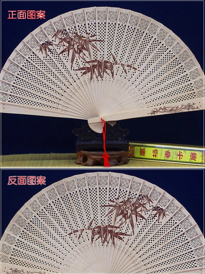 Traditional Sandalwood Fan for Women, Antique Folding Fan, Classic Chinese Cheongsam, Suzhou Women's