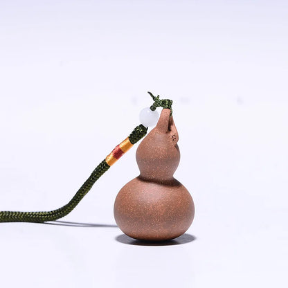 Traditional Yixing Purple Clay Tea Pet Desktop Gourd Model Auspicious Ornaments Handmade Sculpture Tea Figurine Art Decoration