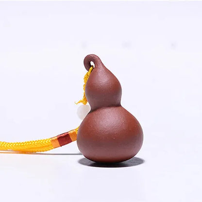 Traditional Yixing Purple Clay Tea Pet Desktop Gourd Model Auspicious Ornaments Handmade Sculpture Tea Figurine Art Decoration