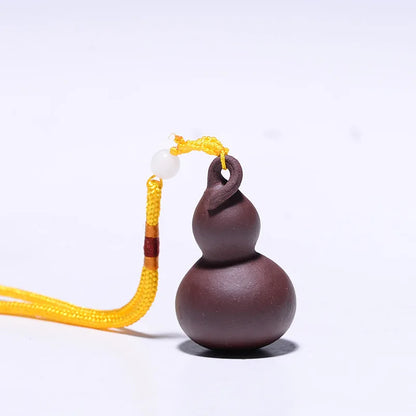 Traditional Yixing Purple Clay Tea Pet Desktop Gourd Model Auspicious Ornaments Handmade Sculpture Tea Figurine Art Decoration