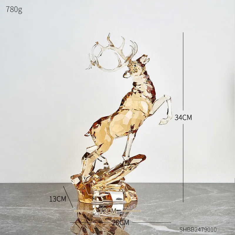 Transparent Acrylic Animal Statue Nordic Home Decoration Living Room TV Cabinet Creative Animal Sculpture Modern Craft Gift