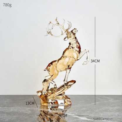 Transparent Acrylic Animal Statue Nordic Home Decoration Living Room TV Cabinet Creative Animal Sculpture Modern Craft Gift