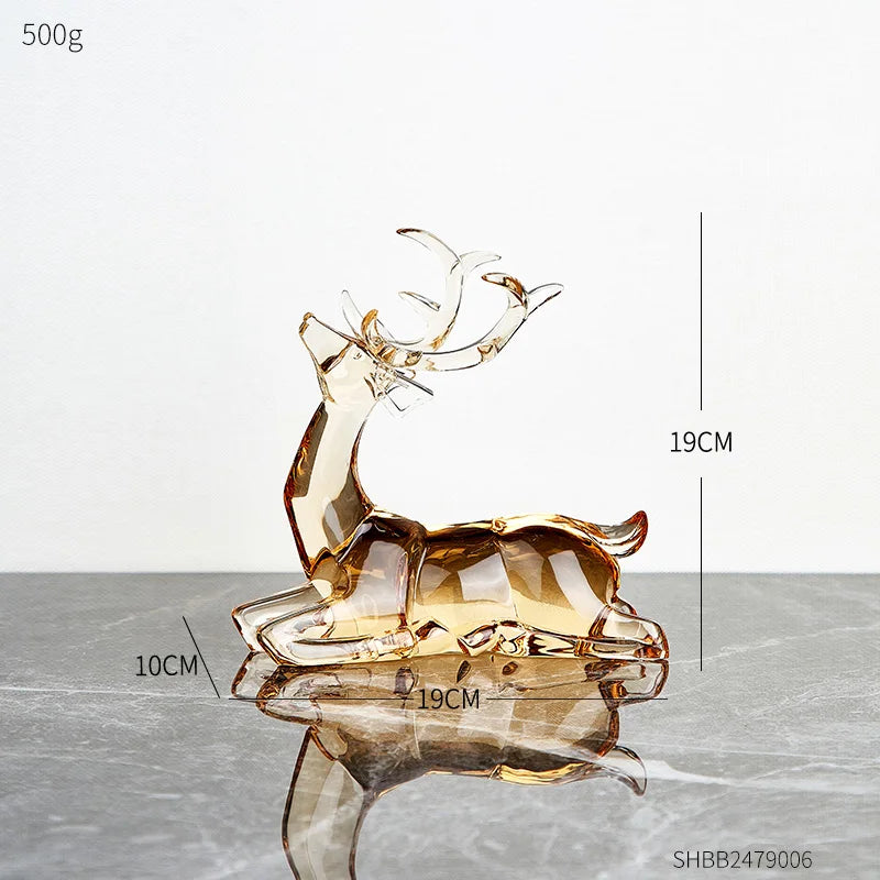 Transparent Acrylic Animal Statue Nordic Home Decoration Living Room TV Cabinet Creative Animal Sculpture Modern Craft Gift
