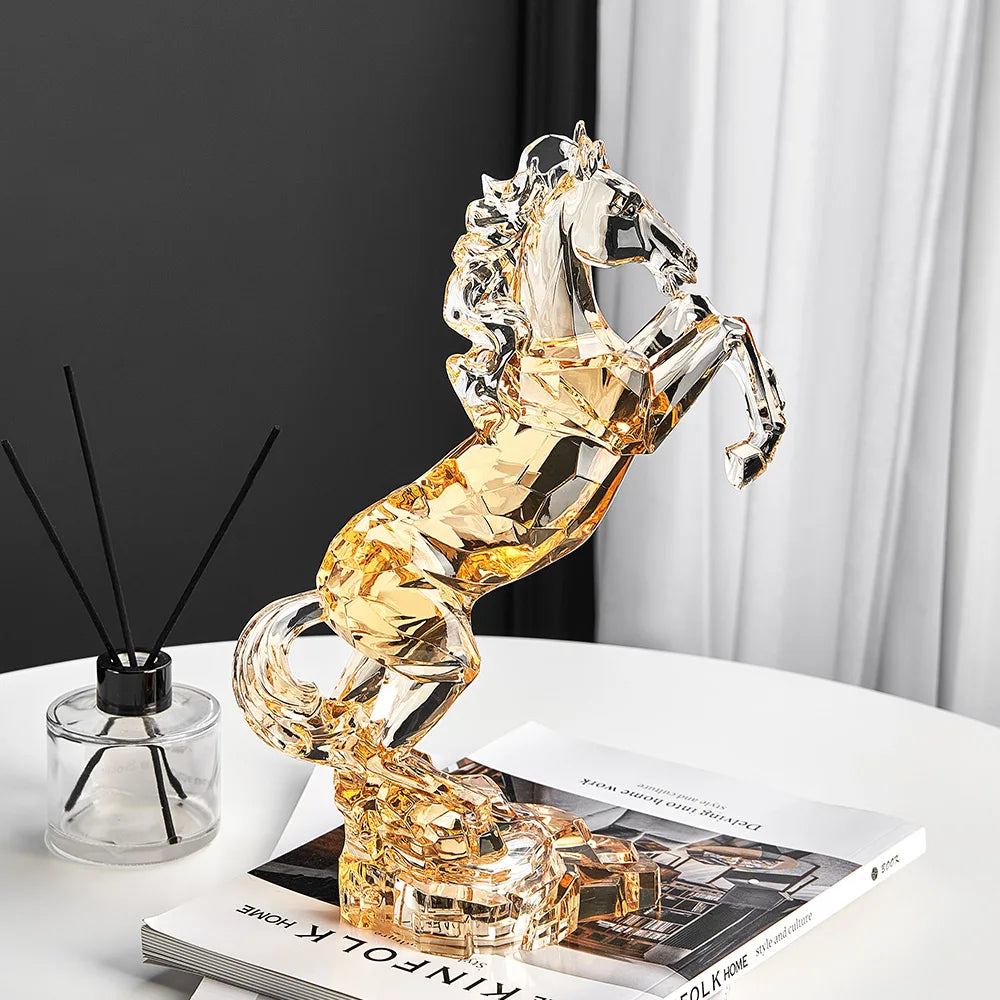 Transparent Acrylic Animal Statue Nordic Home Decoration Living Room TV Cabinet Creative Animal Sculpture Modern Craft Gift