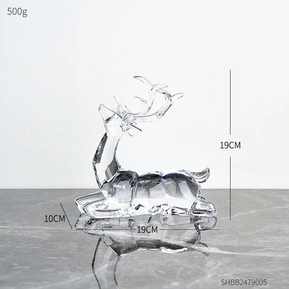 Transparent Acrylic Animal Statue Nordic Home Decoration Living Room TV Cabinet Creative Animal Sculpture Modern Craft Gift