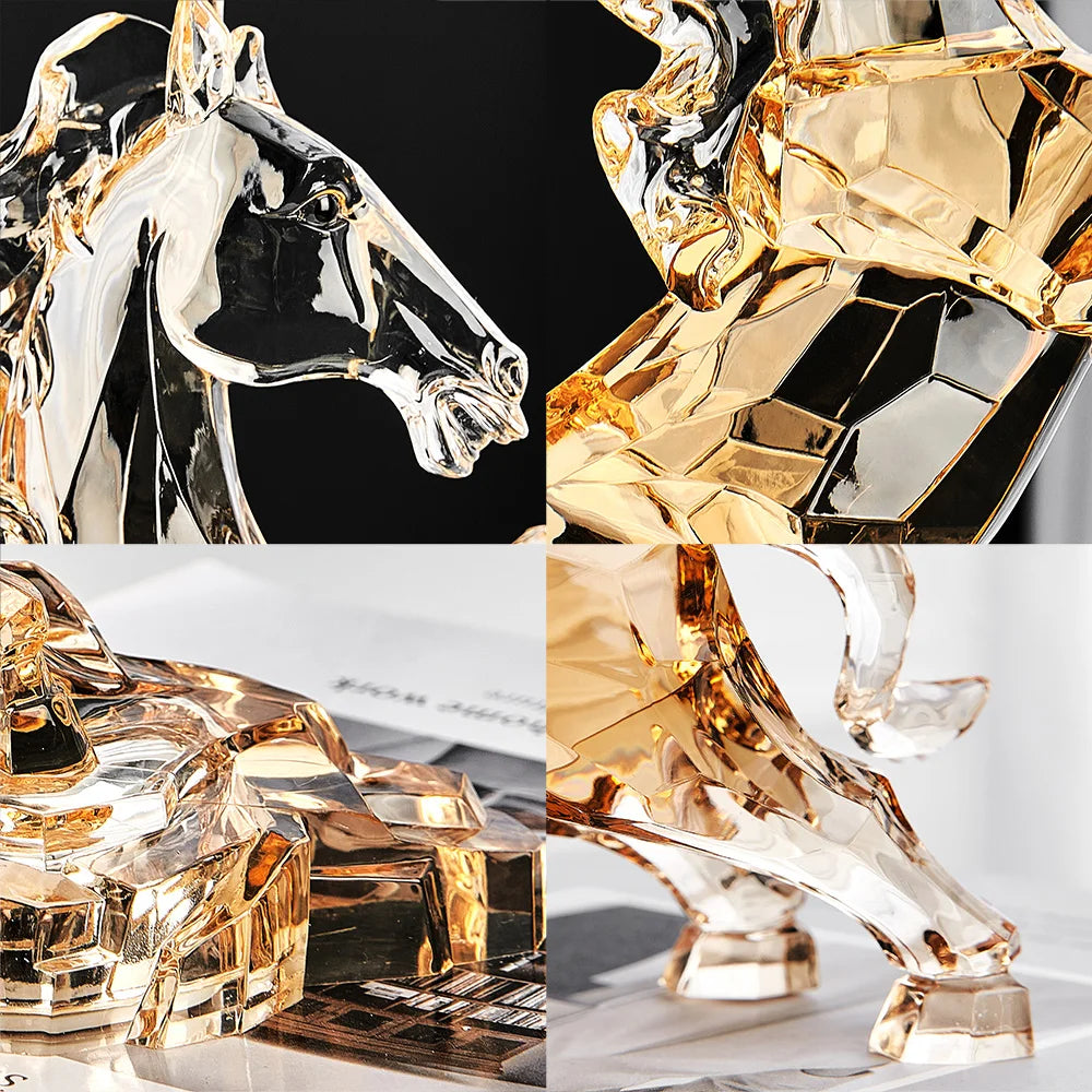 Transparent Acrylic Animal Statue Nordic Home Decoration Living Room TV Cabinet Creative Animal Sculpture Modern Craft Gift