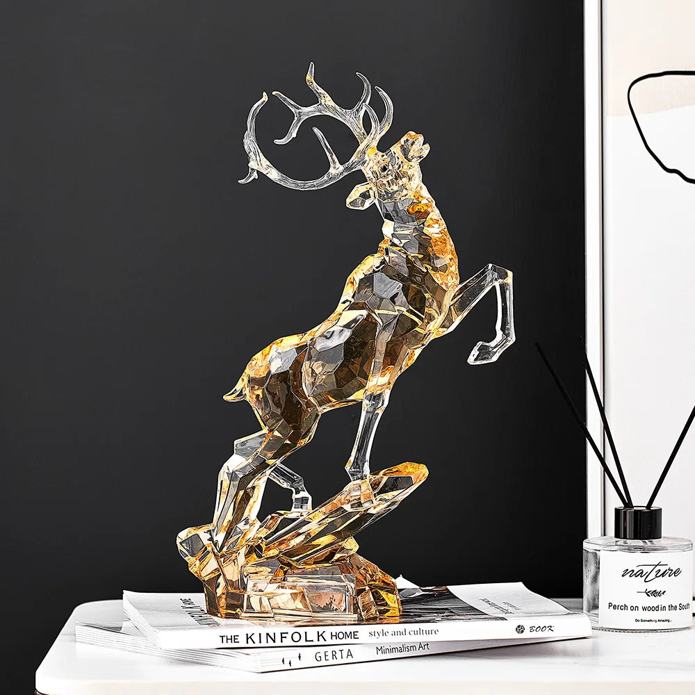 Transparent Acrylic Animal Statue Nordic Home Decoration Living Room TV Cabinet Creative Animal Sculpture Modern Craft Gift