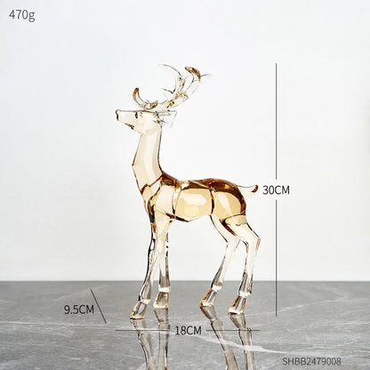 Transparent Acrylic Animal Statue Nordic Home Decoration Living Room TV Cabinet Creative Animal Sculpture Modern Craft Gift