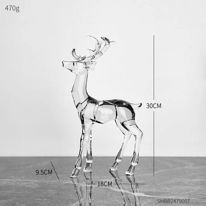 Transparent Acrylic Animal Statue Nordic Home Decoration Living Room TV Cabinet Creative Animal Sculpture Modern Craft Gift