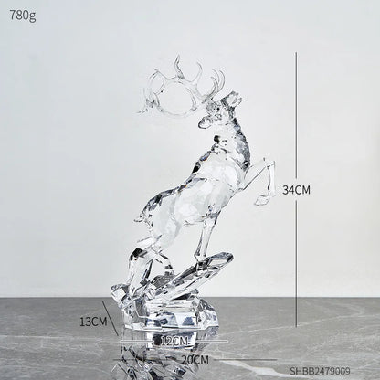 Transparent Acrylic Animal Statue Nordic Home Decoration Living Room TV Cabinet Creative Animal Sculpture Modern Craft Gift