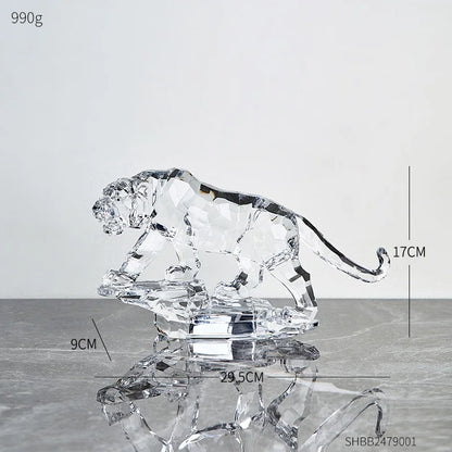 Transparent Acrylic Animal Statue Nordic Home Decoration Living Room TV Cabinet Creative Animal Sculpture Modern Craft Gift