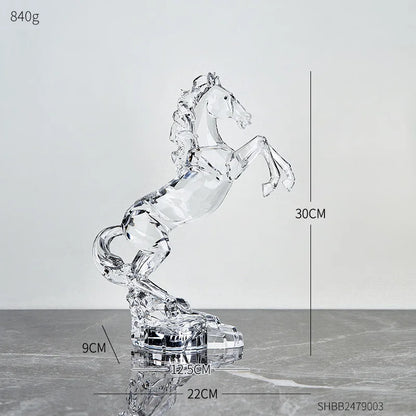 Transparent Acrylic Animal Statue Nordic Home Decoration Living Room TV Cabinet Creative Animal Sculpture Modern Craft Gift