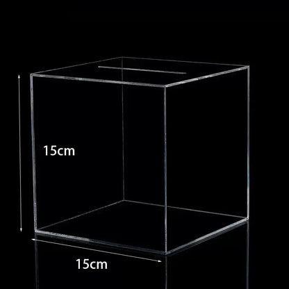 Transparent Acrylic Piggy Bank Square Large Capacity Money Saving Box Coin Banknote Box
