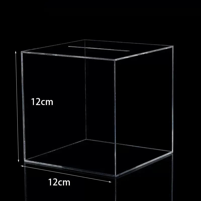 Transparent Acrylic Piggy Bank Square Large Capacity Money Saving Box Coin Banknote Box