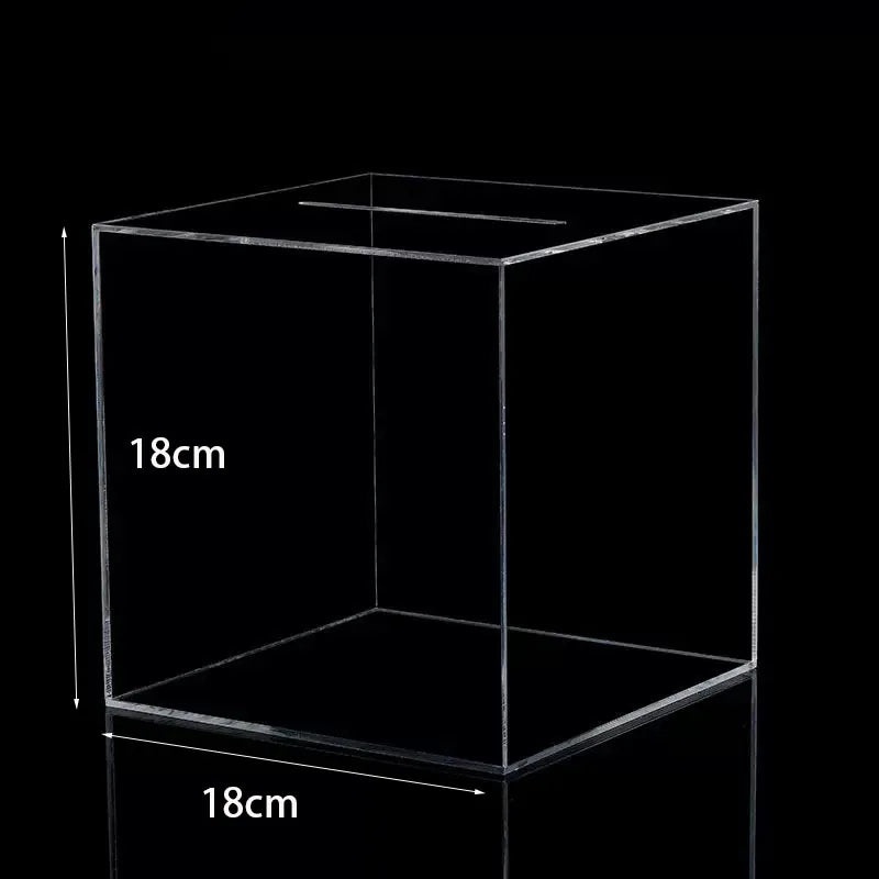 Transparent Acrylic Piggy Bank Square Large Capacity Money Saving Box Coin Banknote Box