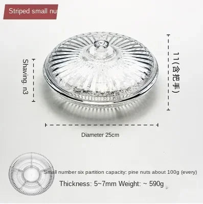 Transparent Dried Fruit Box Compartment Living Room Plastic with Lid Dried Fruit Tray New Year Snack Box Nut Box Modern Creative