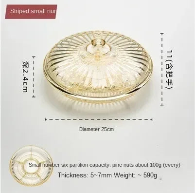 Transparent Dried Fruit Box Compartment Living Room Plastic with Lid Dried Fruit Tray New Year Snack Box Nut Box Modern Creative