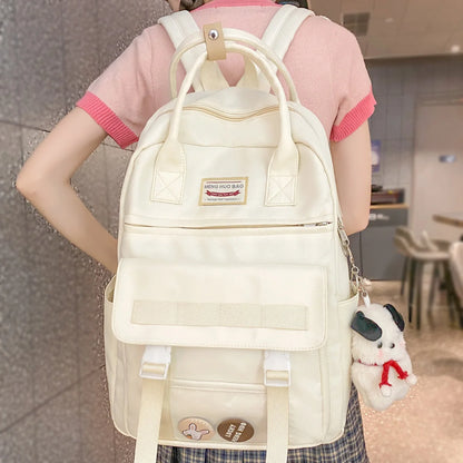 Transparent Female Kawaii Travel Waterproof BookBag Girl Nylon School Bag Lady Fashion Cute Laptop Women College Backpack Trendy