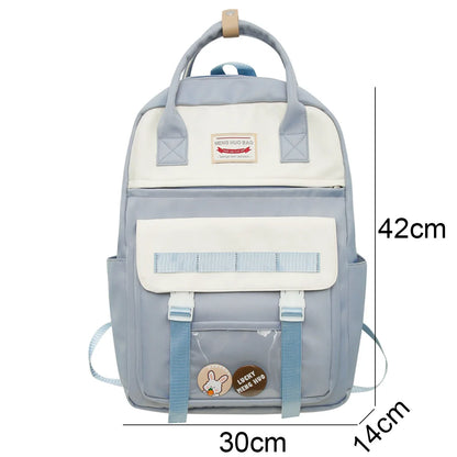 Transparent Female Kawaii Travel Waterproof BookBag Girl Nylon School Bag Lady Fashion Cute Laptop Women College Backpack Trendy