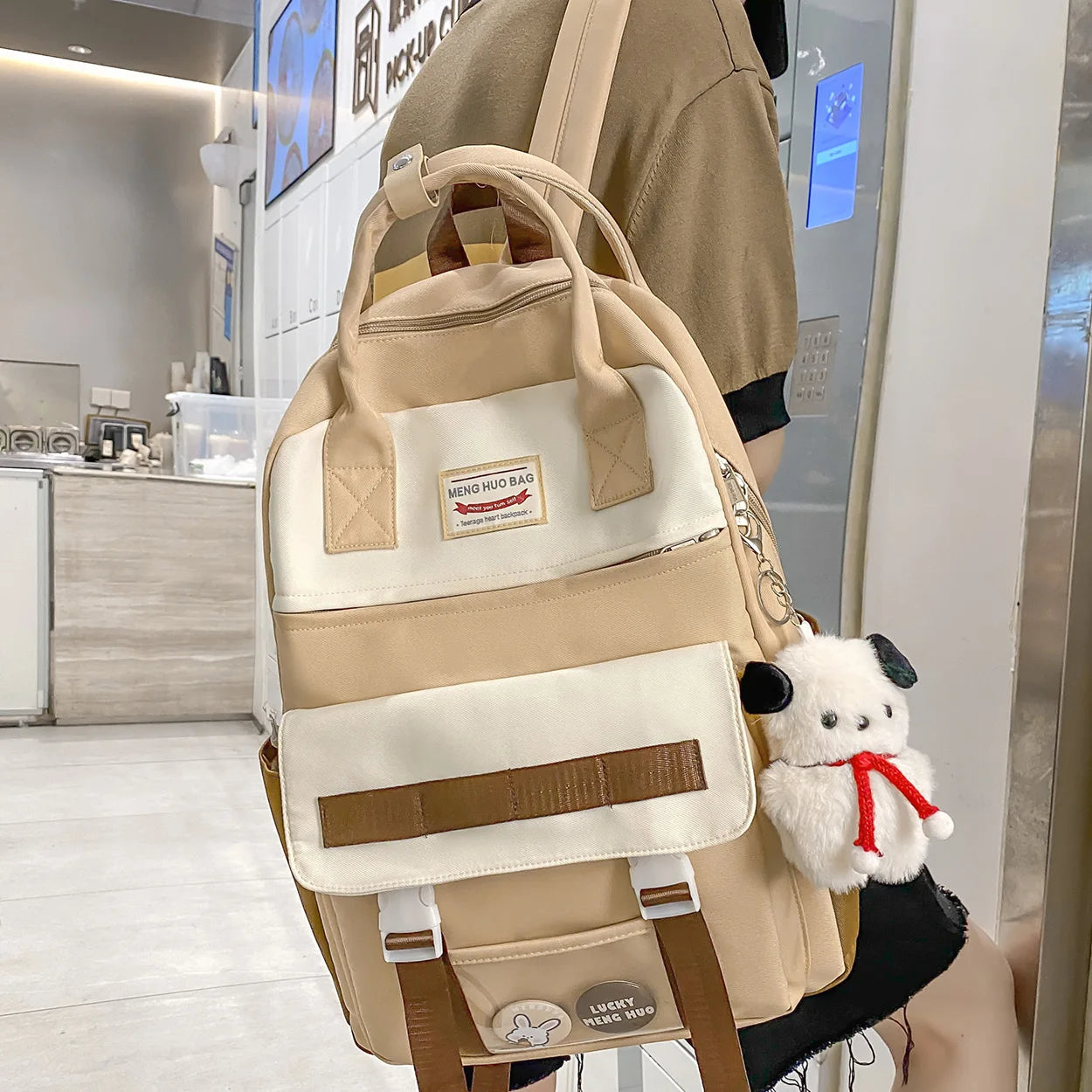 Transparent Female Kawaii Travel Waterproof BookBag Girl Nylon School Bag Lady Fashion Cute Laptop Women College Backpack Trendy