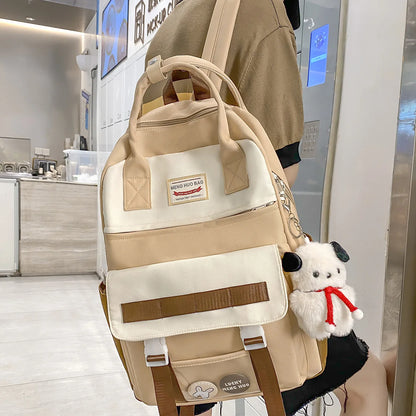 Transparent Female Kawaii Travel Waterproof BookBag Girl Nylon School Bag Lady Fashion Cute Laptop Women College Backpack Trendy