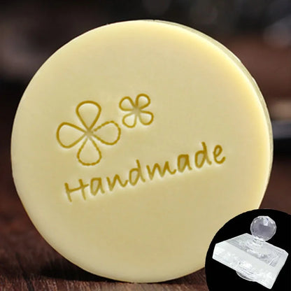 Transparent Soap Stamp for DIY Making, Handmade Pattern, Flower and Leaf, Home Cleaning, Natural Seal, Acrylic Seal