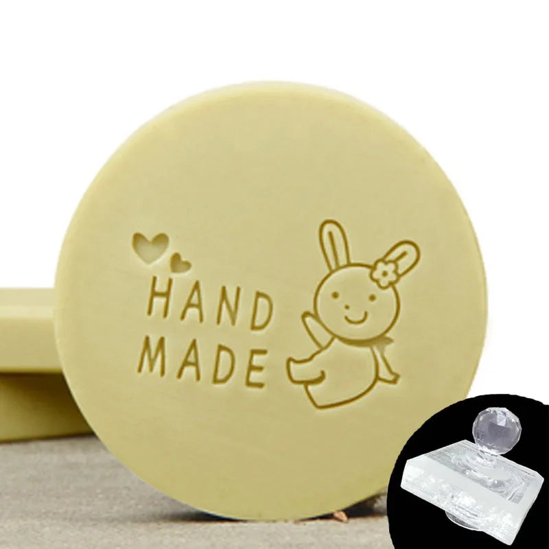 Transparent Soap Stamp for DIY Making, Handmade Pattern, Flower and Leaf, Home Cleaning, Natural Seal, Acrylic Seal