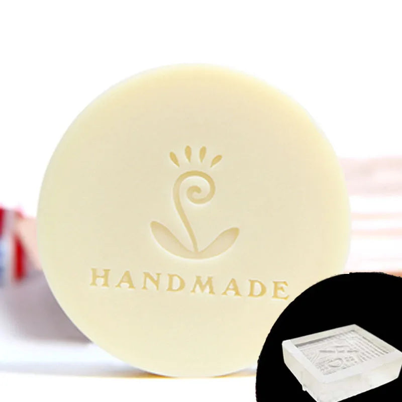 Transparent Soap Stamp for DIY Making, Handmade Pattern, Flower and Leaf, Home Cleaning, Natural Seal, Acrylic Seal