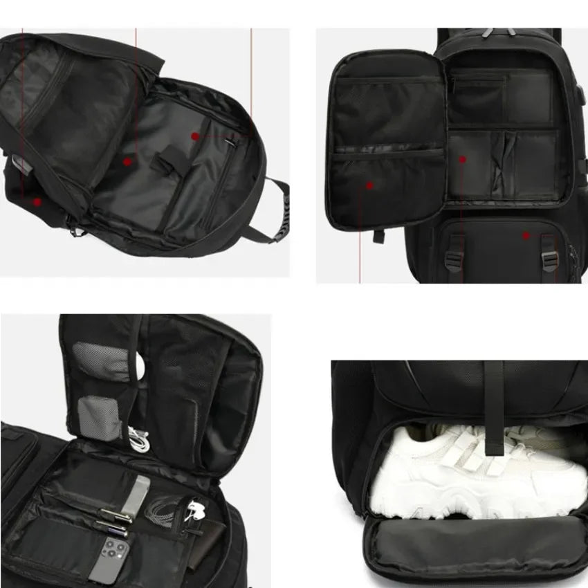 Trave Backpack 50L 80L Multifunction Hiking Laptop USB Charging For Men Bags Expandable Business Backpacks With Shoes Pocket Bag