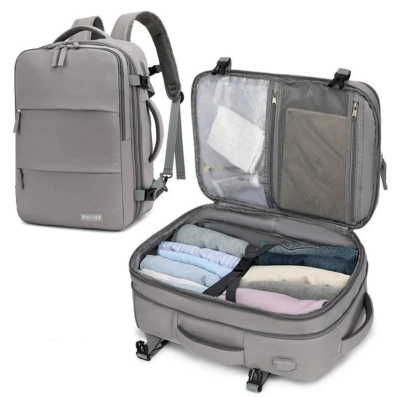 Travel Backpack 40x20x30 Cabin Plane Waterproof Expandable Weekender Laptop With USB Port Ryanair Carry-On Women Men Backpack
