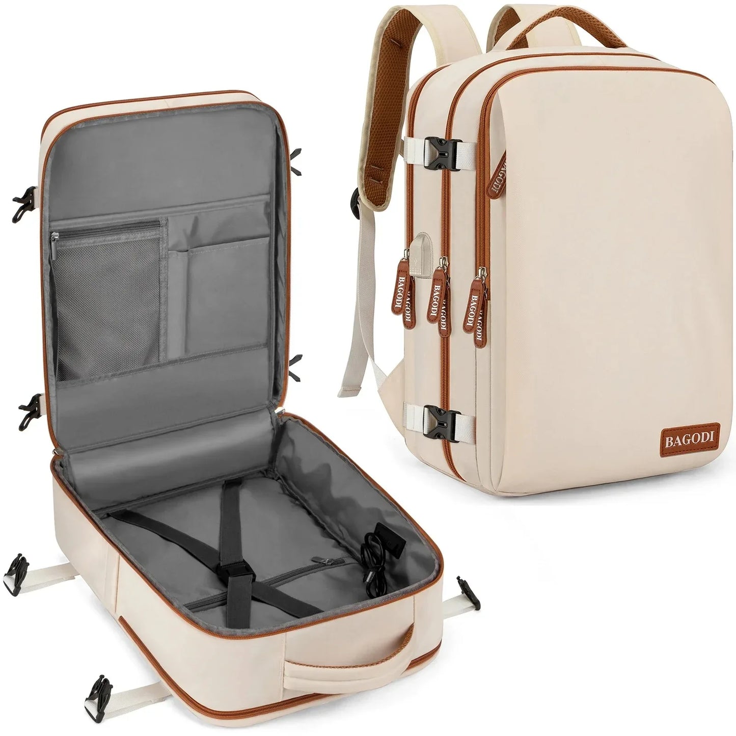 Travel Backpack 40x20x30 Cabin Plane Waterproof Expandable Weekender Laptop With USB Port Ryanair Carry-On Women Men Backpack