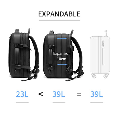 Travel Backpack For Men  Expand 39L Business 17 Inch Laptop Backpack Backpack USB Charging Waterproof Large Capacity Backpack