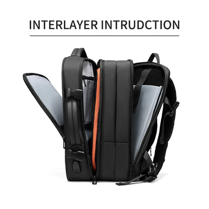 Travel Backpack For Men  Expand 39L Business 17 Inch Laptop Backpack Backpack USB Charging Waterproof Large Capacity Backpack