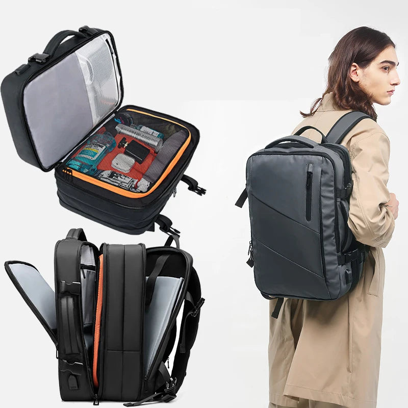 Travel Backpack For Men  Expand 39L Business 17 Inch Laptop Backpack Backpack USB Charging Waterproof Large Capacity Backpack