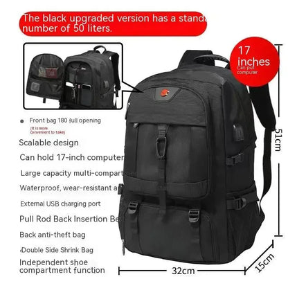 Travel Backpack Men 50 Liters 80L Multifunctional Climbing Extendable Bag Waterproof Large Capacity Backpacks With Shoes Pocket