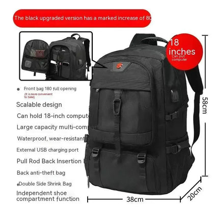 Travel Backpack Men 50 Liters 80L Multifunctional Climbing Extendable Bag Waterproof Large Capacity Backpacks With Shoes Pocket