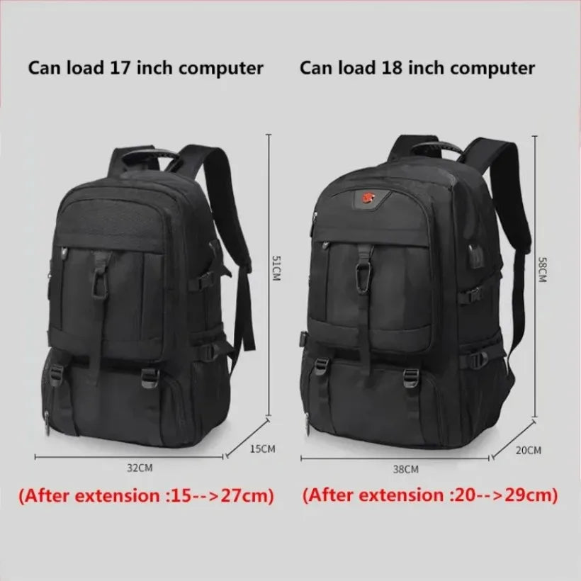 Travel Backpack Men 50 Liters 80L Multifunctional Climbing Extendable Bag Waterproof Large Capacity Backpacks With Shoes Pocket