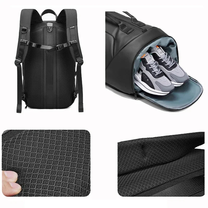 Travel Backpack Men Laptop 15.6 Inch Black Business Backpacks Multifunction Waterproof Sport Bag Fashion Pack for Male Outdoor