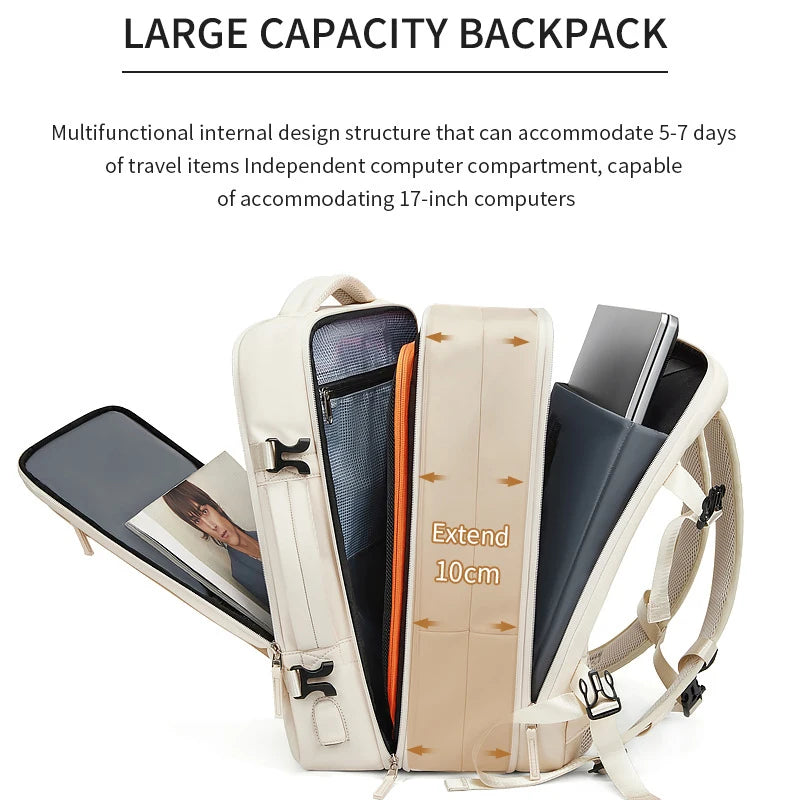 Travel Backpack Men Women Expanded Large Capacity Bag Hiking Business Laptop Backpacks USB Charging Waterproof School Back Pack