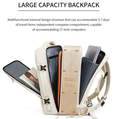 Travel Backpack Men Women Expanded Large Capacity Bag Hiking Business Laptop Backpacks USB Charging Waterproof School Back Pack